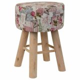 Taburet Alexandra House Living Pink Bambus Fyrretr Svamp Tr MDF 32 x 44 x 32 cm #1