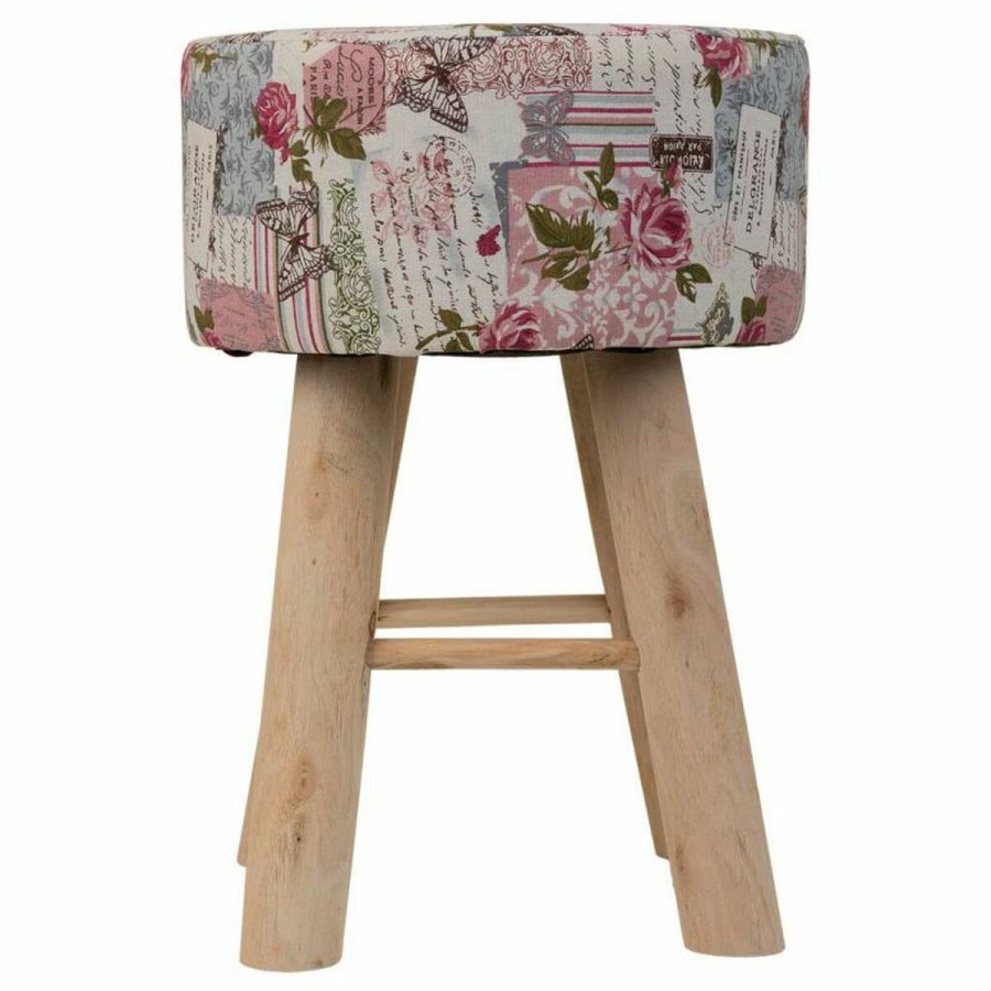 Taburet Alexandra House Living Pink Bambus Fyrretr Svamp Tr MDF 32 x 44 x 32 cm #22