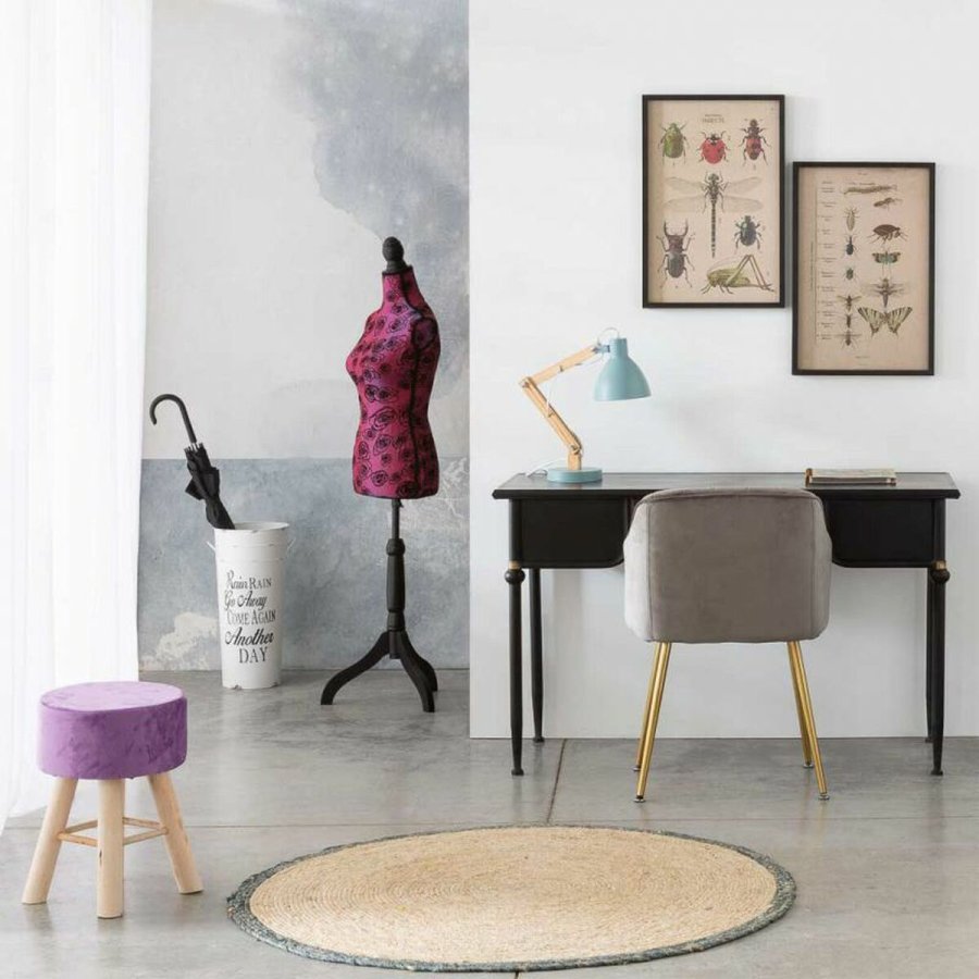 Taburet Alexandra House Living Lilla Fljl Bambus Fyrretr Svamp Tr MDF 32 x 44 x 32 cm #15