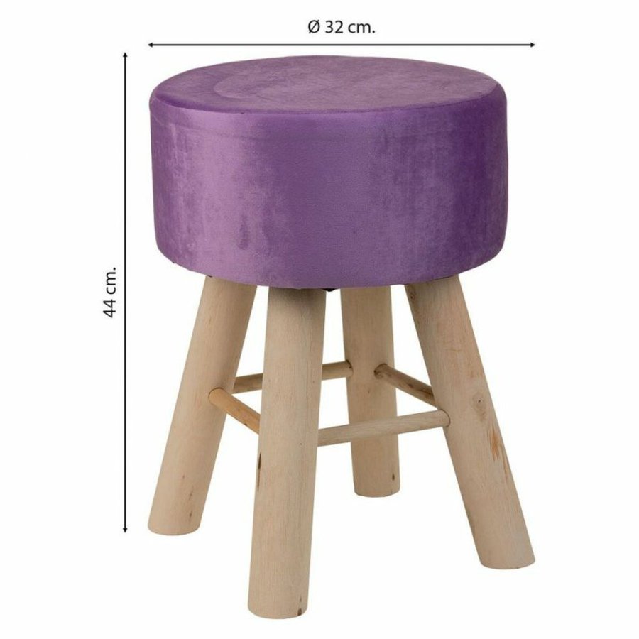 Taburet Alexandra House Living Lilla Fljl Bambus Fyrretr Svamp Tr MDF 32 x 44 x 32 cm #29