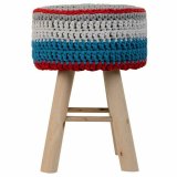 Taburet Alexandra House Living Bl Bambus Fyrretr Svamp Tr MDF 32 x 44 x 32 cm #22