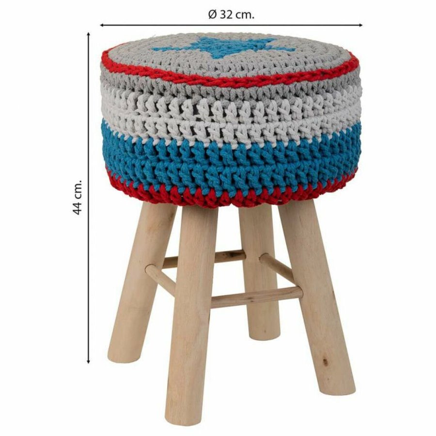 Taburet Alexandra House Living Bl Bambus Fyrretr Svamp Tr MDF 32 x 44 x 32 cm #29