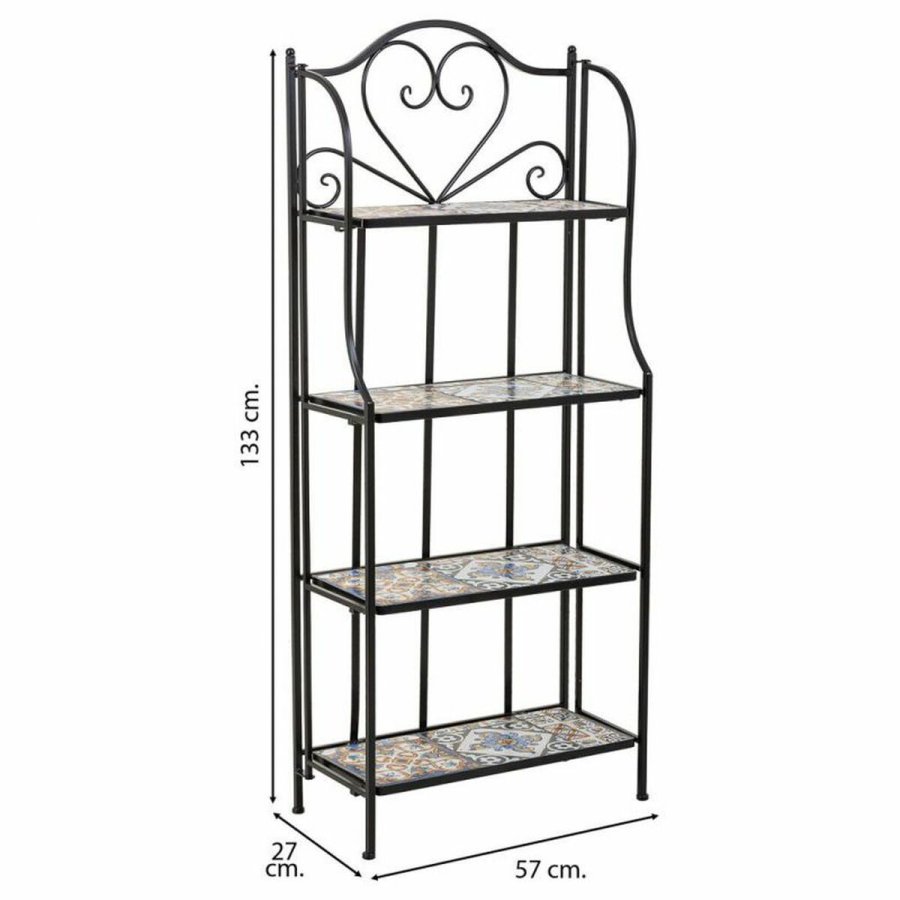 Hylder Alexandra House Living Sort Jern Flise 27 x 133 x 57 cm #2