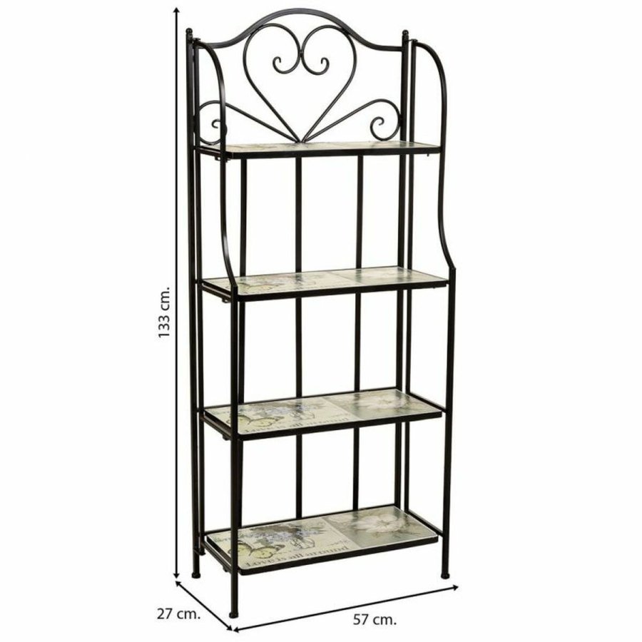 Hylder Alexandra House Living Sort Jern jern Flise 27 x 133 x 57 cm #3