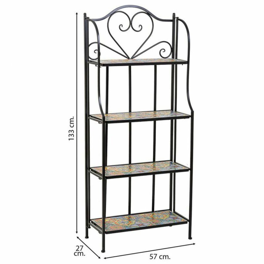 Hylder Alexandra House Living Sort Jern Flise 27 x 133 x 57 cm #4