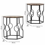 St med 2 borde Alexandra House Living Brun Sort Jern Tr MDF 39 x 57 x 39 cm #3