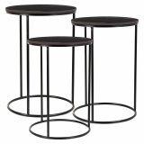 St med 2 borde Alexandra House Living Sort Jern Tr MDF 39 x 57 x 39 cm #1