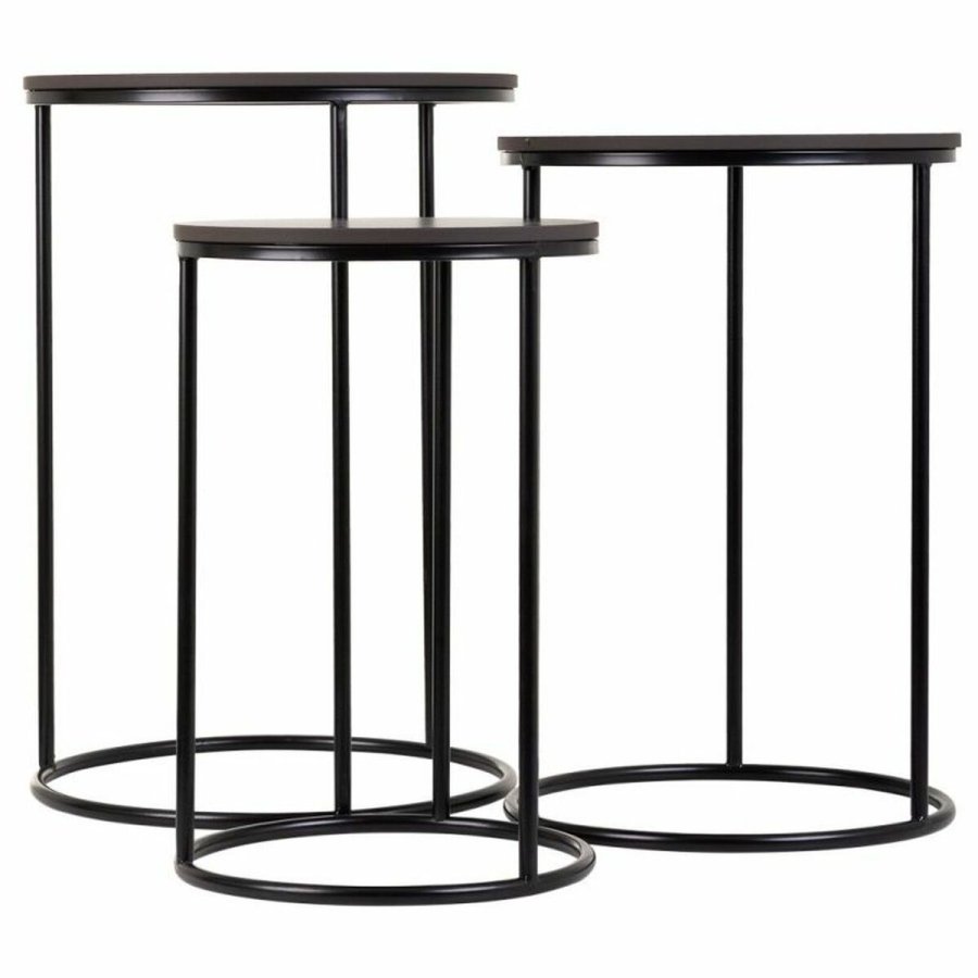 St med 2 borde Alexandra House Living Sort Jern Tr MDF 39 x 57 x 39 cm #2