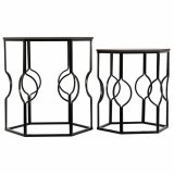 St med 2 borde Alexandra House Living Sort Jern Tr MDF 39 x 57 x 39 cm #2