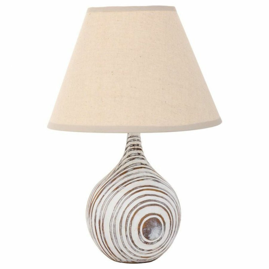 Bordlampe Alexandra House Living Hvid Polyesterharpisk 220-240 V 14 x 25 x 14 cm #2