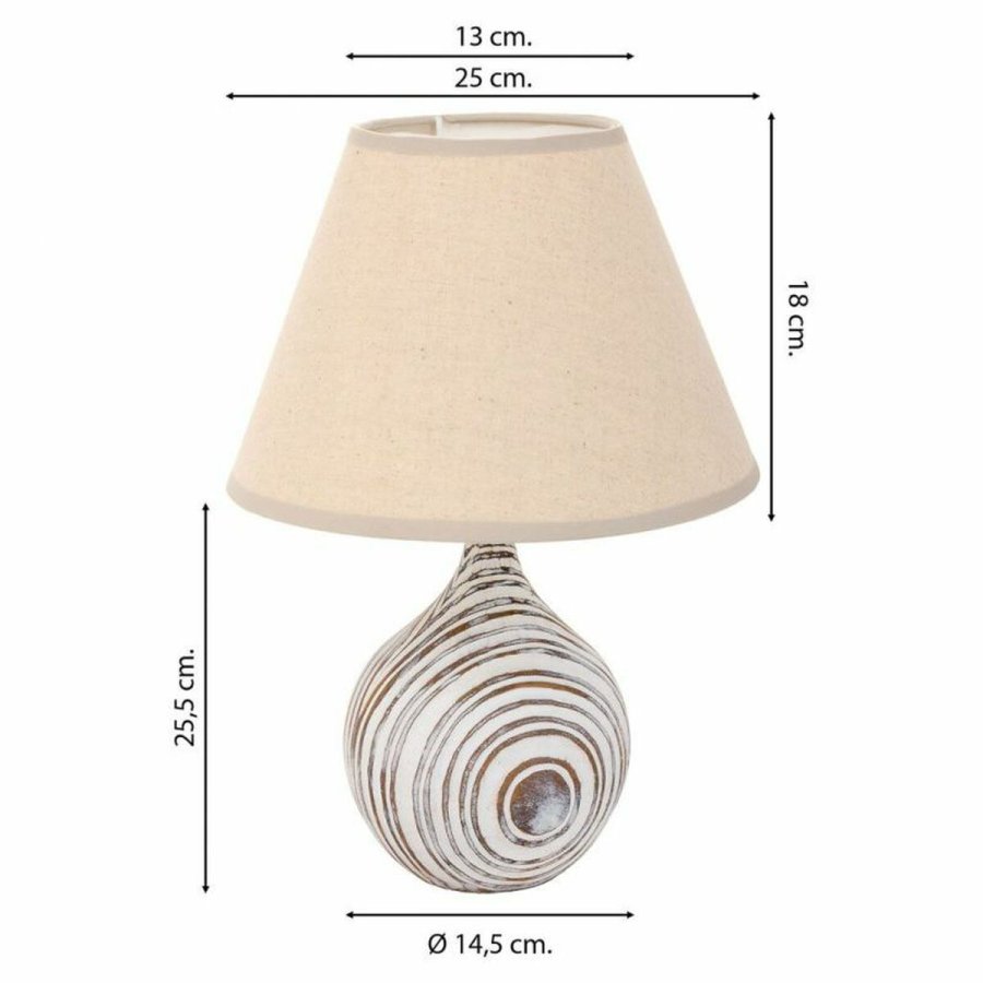 Bordlampe Alexandra House Living Hvid Polyesterharpisk 220-240 V 14 x 25 x 14 cm #3