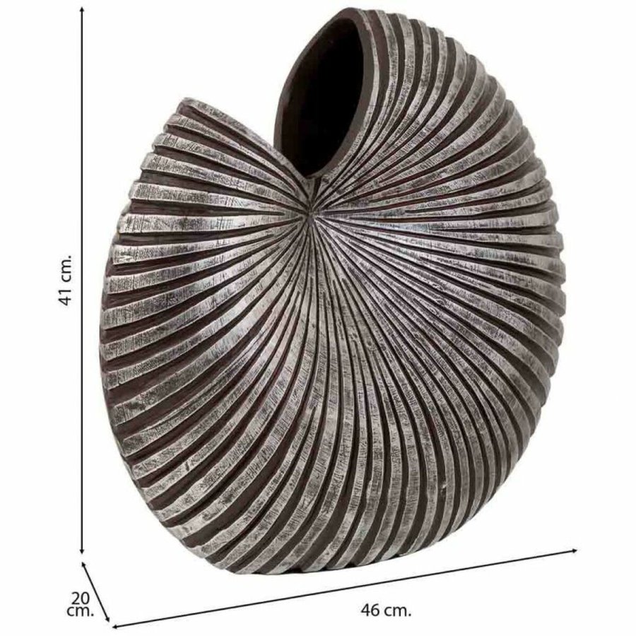 Vase Alexandra House Living Gr Slv Polyesterharpisk 20 x 41 x 46 cm #4