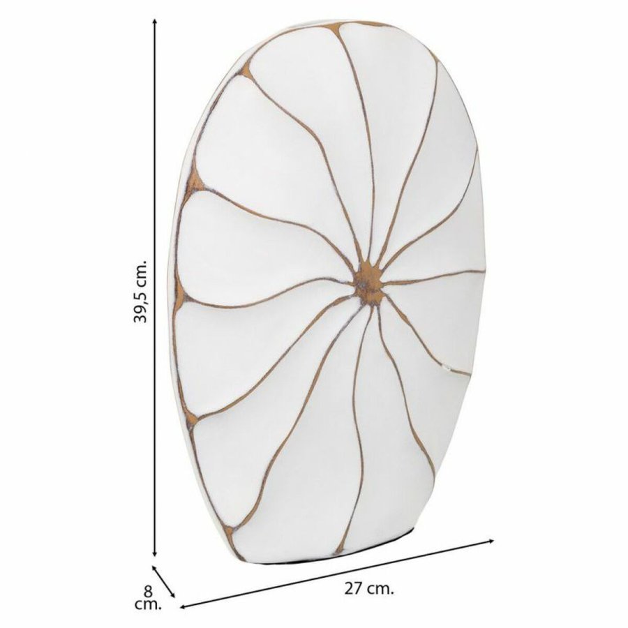 Vase Alexandra House Living Hvid Polyesterharpisk 8 x 39 x 27 cm #3