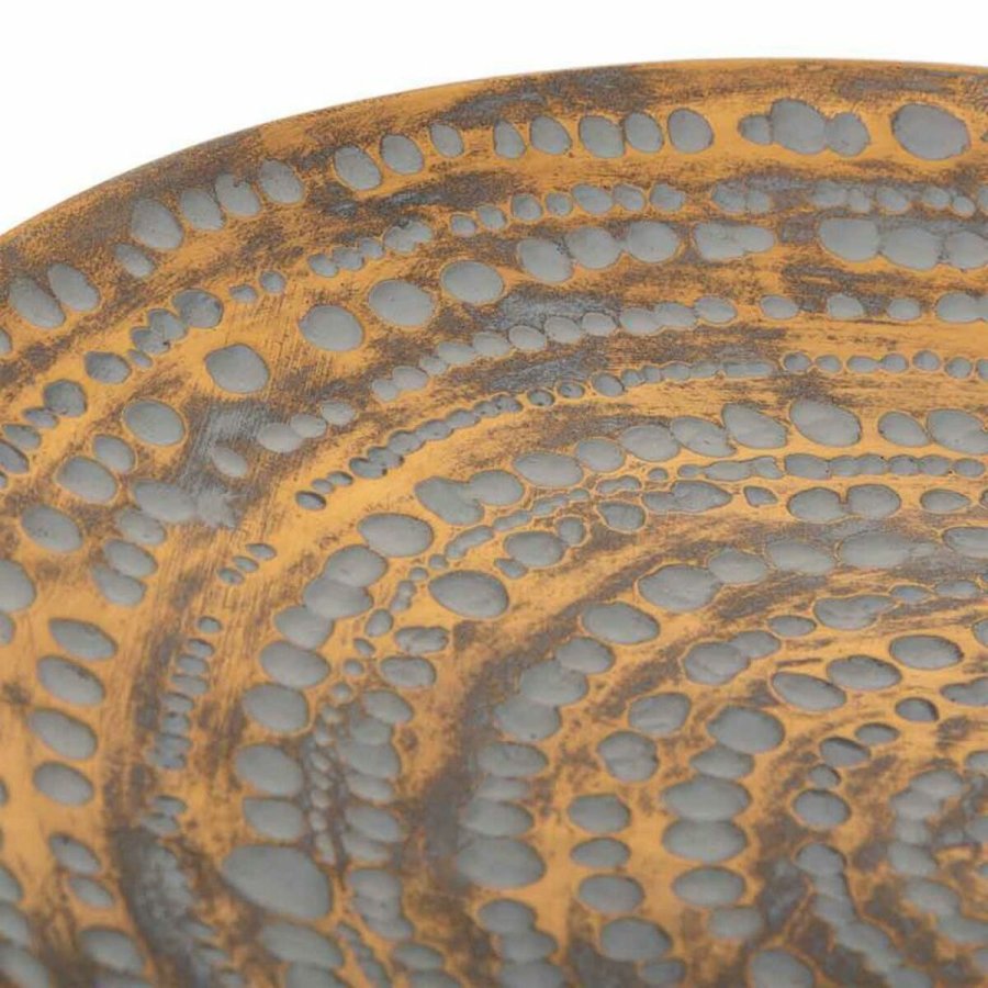 Borddekoration Alexandra House Living Gr Gylden Polyesterharpisk 5 x 40 x 40 cm #4