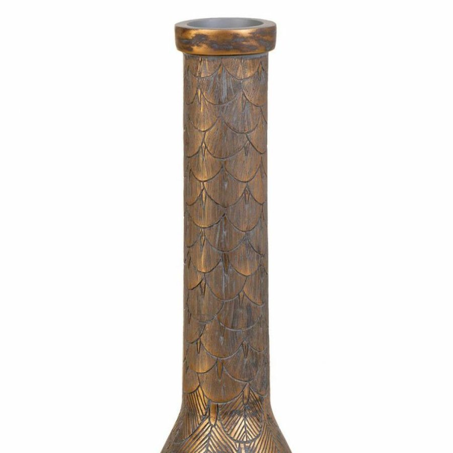 Vase Alexandra House Living Gr Gylden Polyesterharpisk 17 x 100 x 17 cm #4