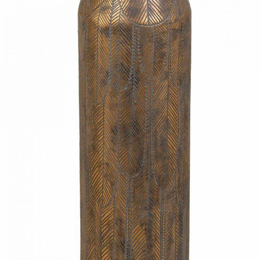 Vase Alexandra House Living Gr Gylden Polyesterharpisk 17 x 100 x 17 cm #5