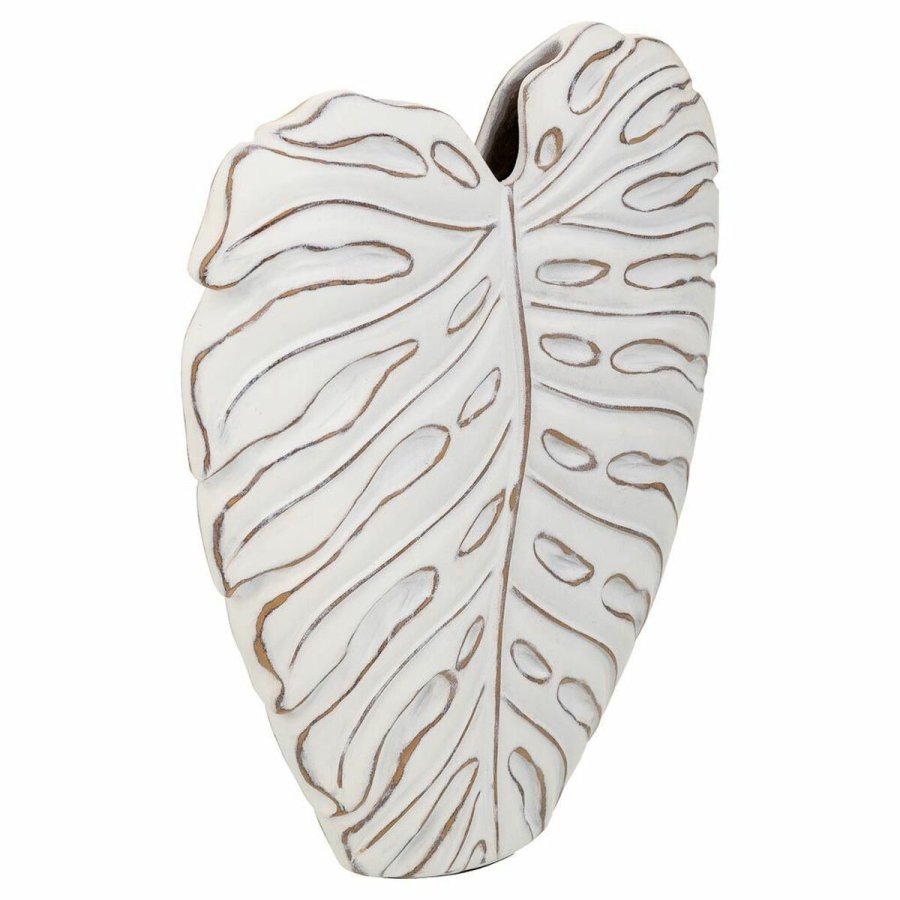 Vase Alexandra House Living Hvid Polyesterharpisk 7 x 31 x 25 cm #2