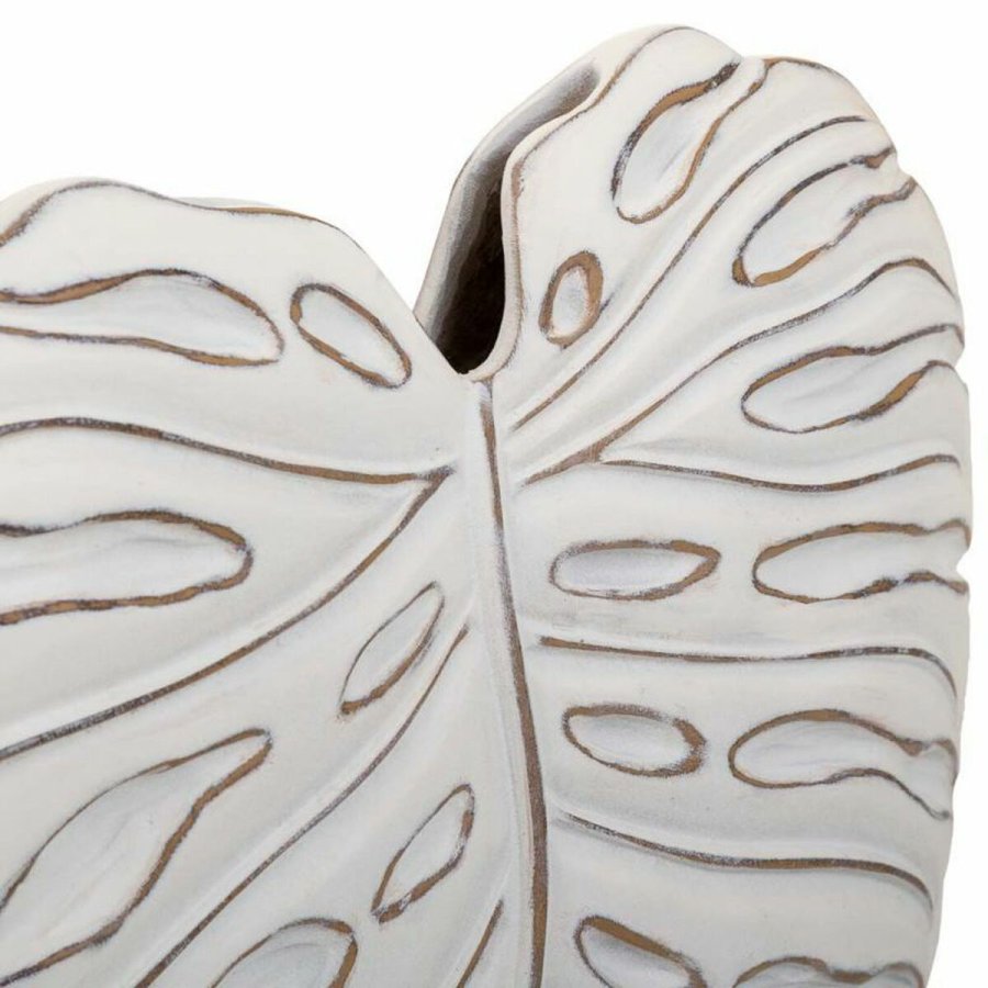 Vase Alexandra House Living Hvid Polyesterharpisk 7 x 31 x 25 cm #4