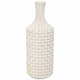 Vase Alexandra House Living Hvid Polyesterharpisk 14 x 39 x 14 cm #1
