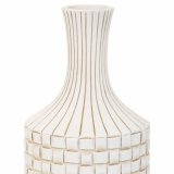 Vase Alexandra House Living Hvid Polyesterharpisk 14 x 39 x 14 cm #6