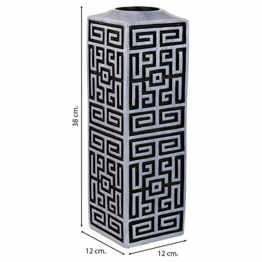 Vase Alexandra House Living Gr Slv Polyesterharpisk 12 x 38 x 12 cm #3