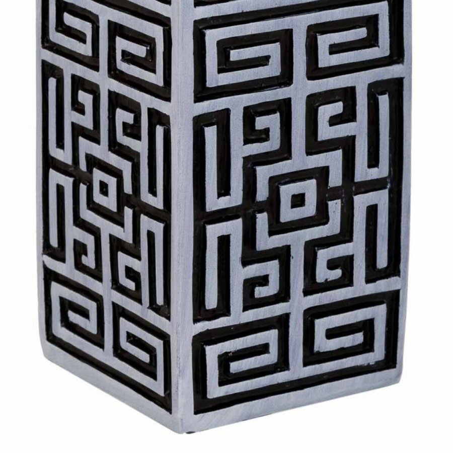 Vase Alexandra House Living Gr Slv Polyesterharpisk 12 x 38 x 12 cm #5