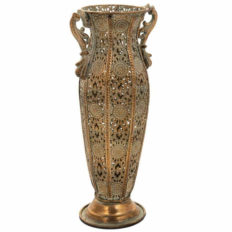 Vase Alexandra House Living Guld Jern 11 x 34 x 11 cm #1