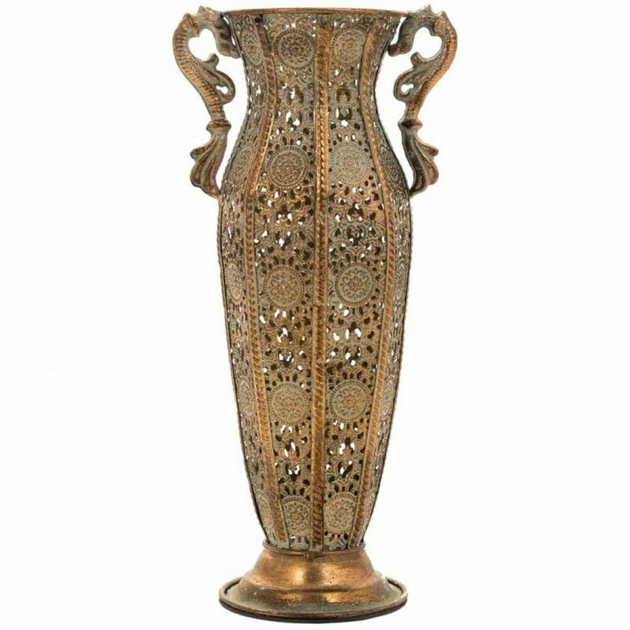 Vase Alexandra House Living Guld Jern 11 x 34 x 11 cm #2