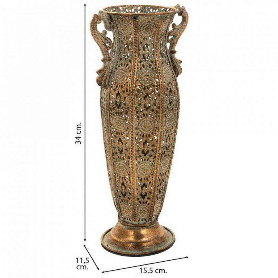 Vase Alexandra House Living Guld Jern 11 x 34 x 11 cm #3