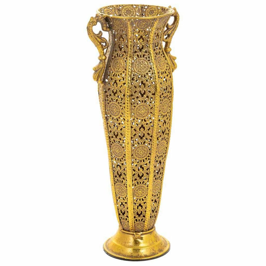 Vase Alexandra House Living Guld Jern 12 x 38 x 16 cm #1
