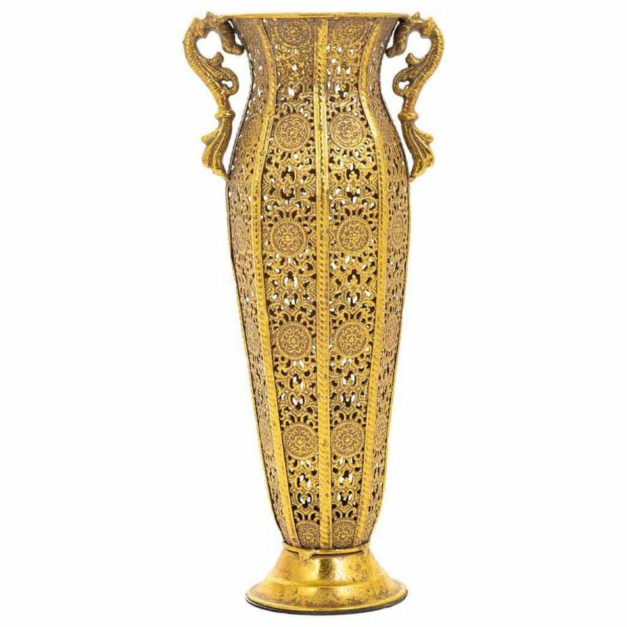 Vase Alexandra House Living Guld Jern 12 x 38 x 16 cm #2