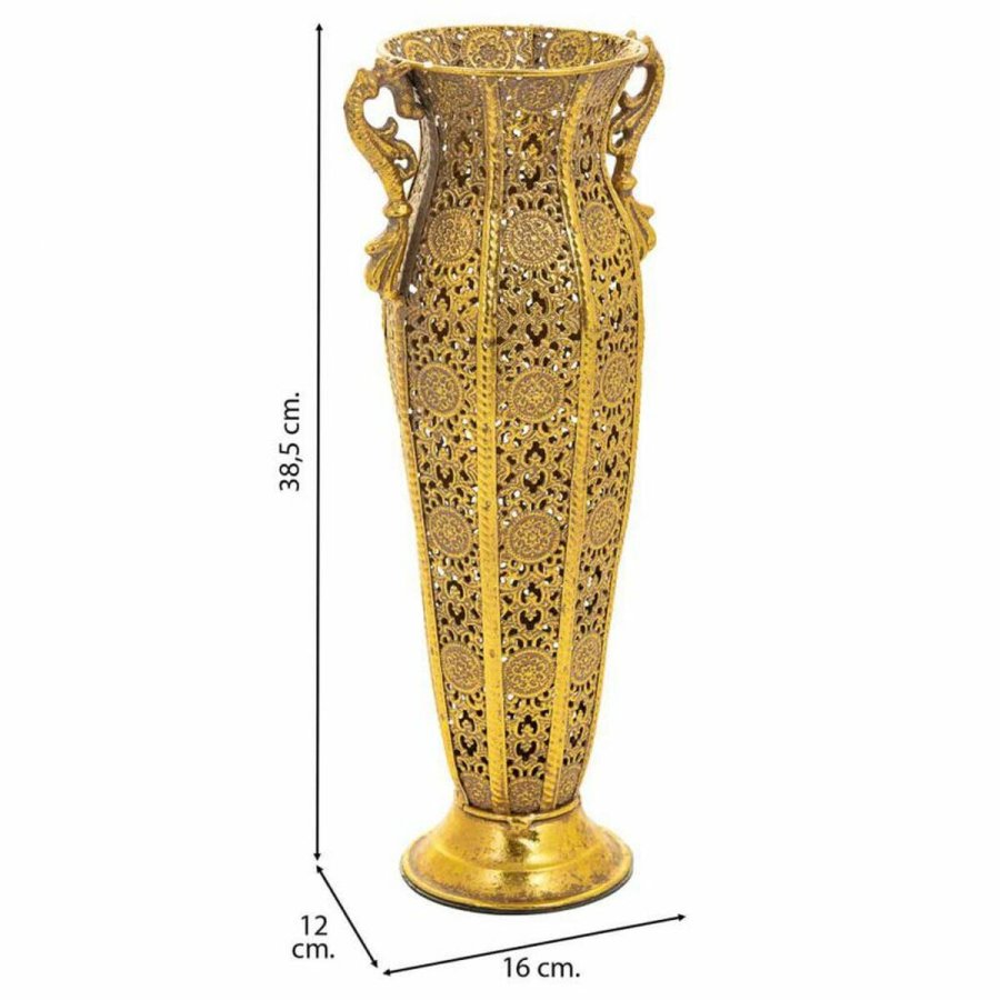 Vase Alexandra House Living Guld Jern 12 x 38 x 16 cm #3