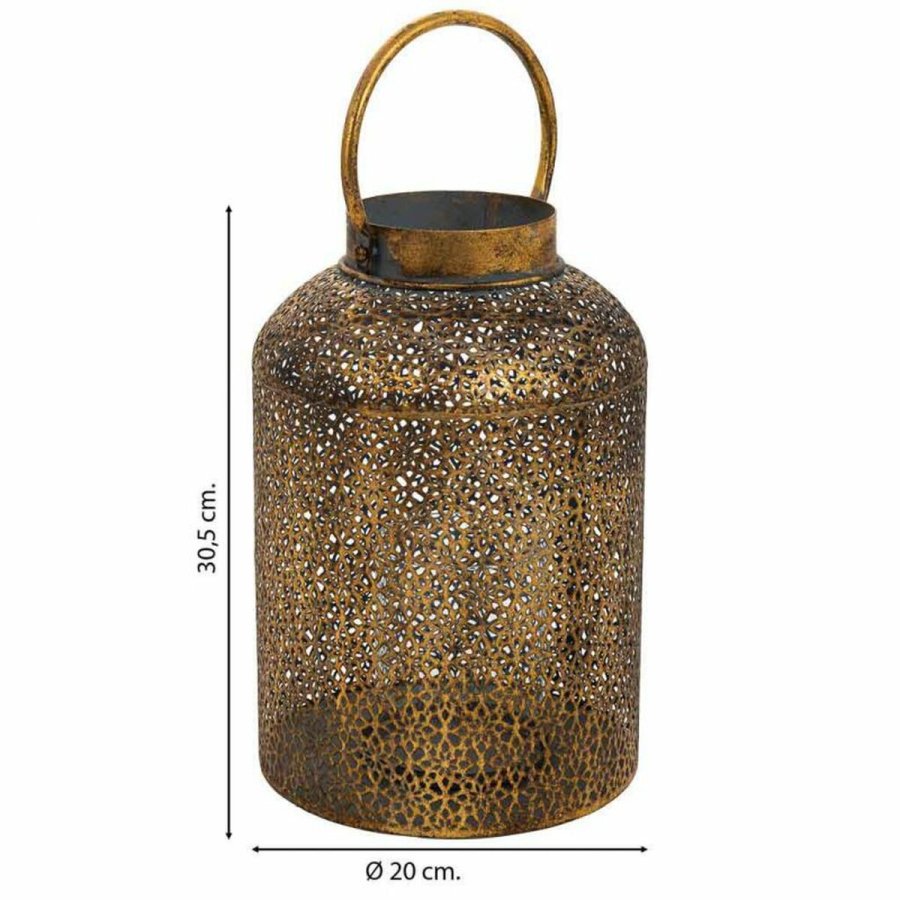 Lyseholder Alexandra House Living Guld Glas Jern 20 x 30 x 20 cm #3