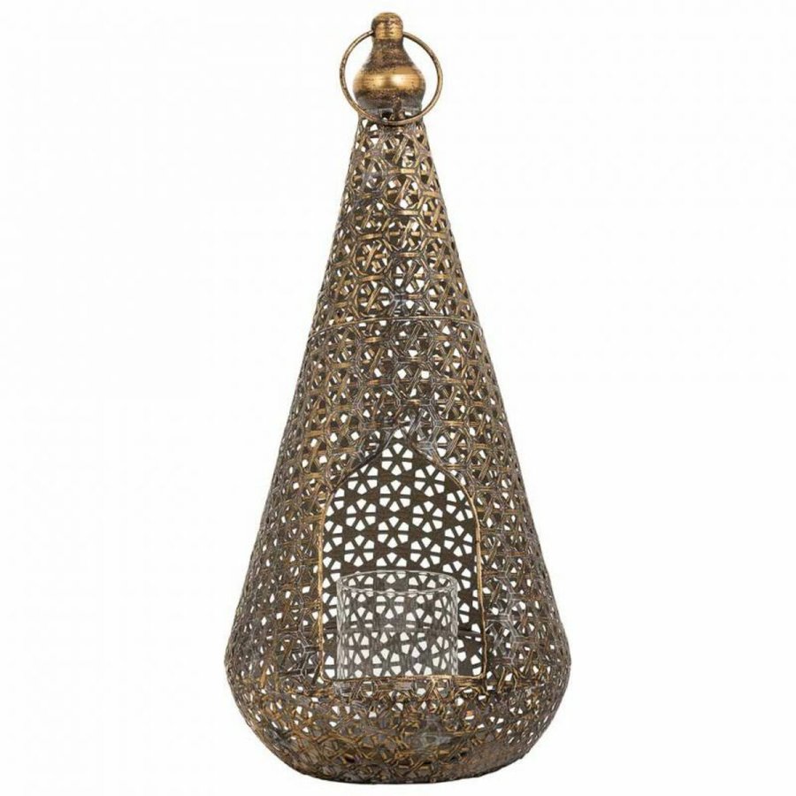 Lyseholder Alexandra House Living Guld Glas Jern 19 x 43 x 19 cm #2