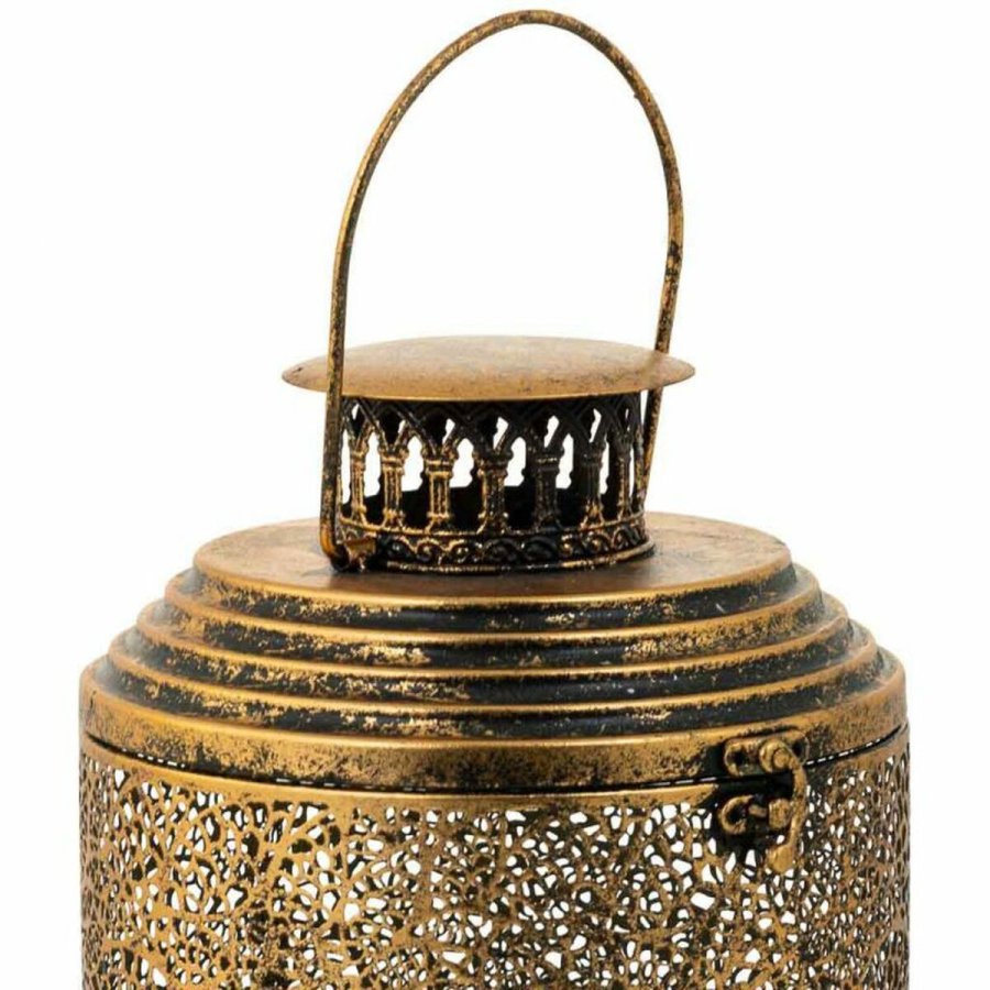 Lyseholder Alexandra House Living Guld Glas Jern 21 x 39 x 21 cm #5