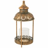 Lyseholder Alexandra House Living Guld Glas Jern 19 x 42 x 19 cm #1