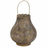 Lyseholder Alexandra House Living Guld Glas Jern 25 x 28 x 25 cm #1