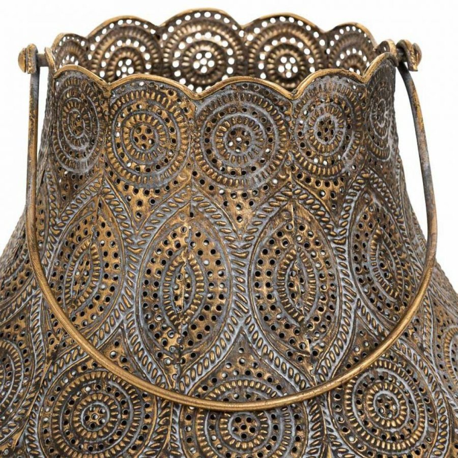 Lyseholder Alexandra House Living Guld Glas Jern 25 x 28 x 25 cm #5