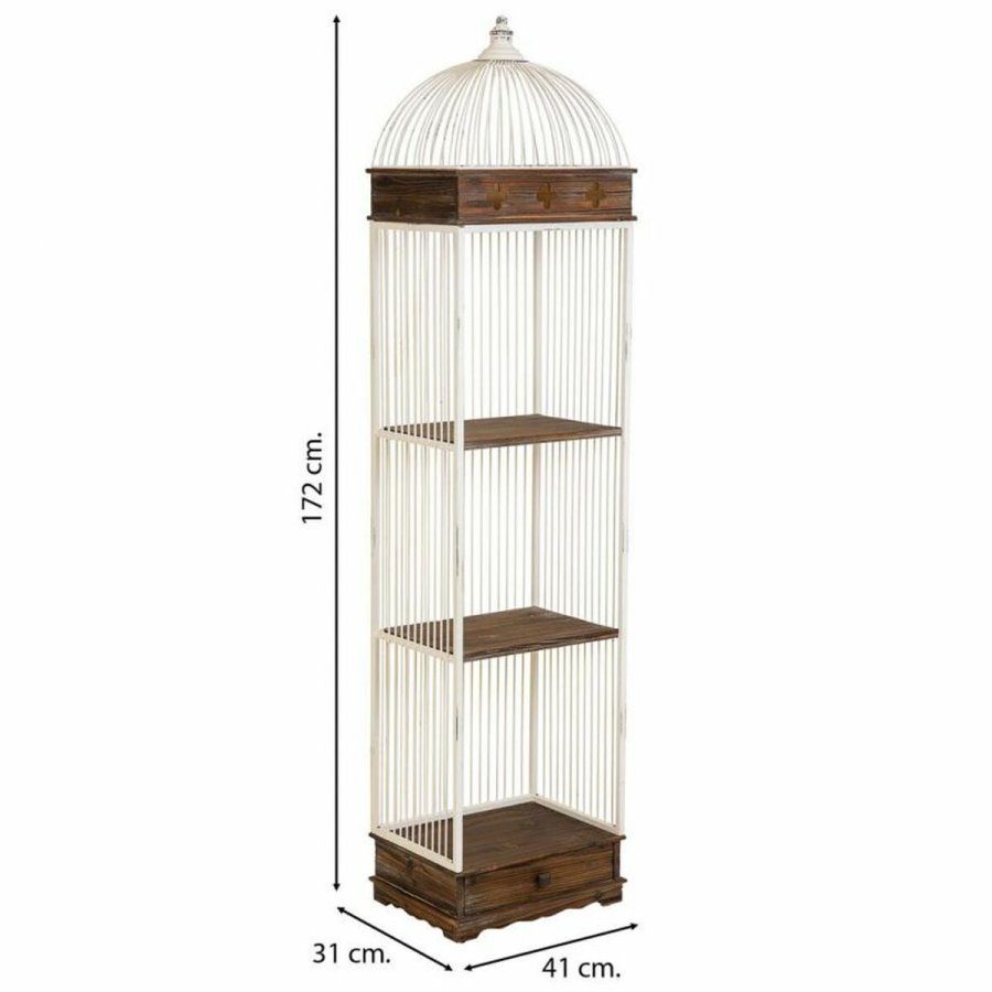 Hylder Alexandra House Living Hvid Metal Tr MDF 31 x 172 x 41 cm #4