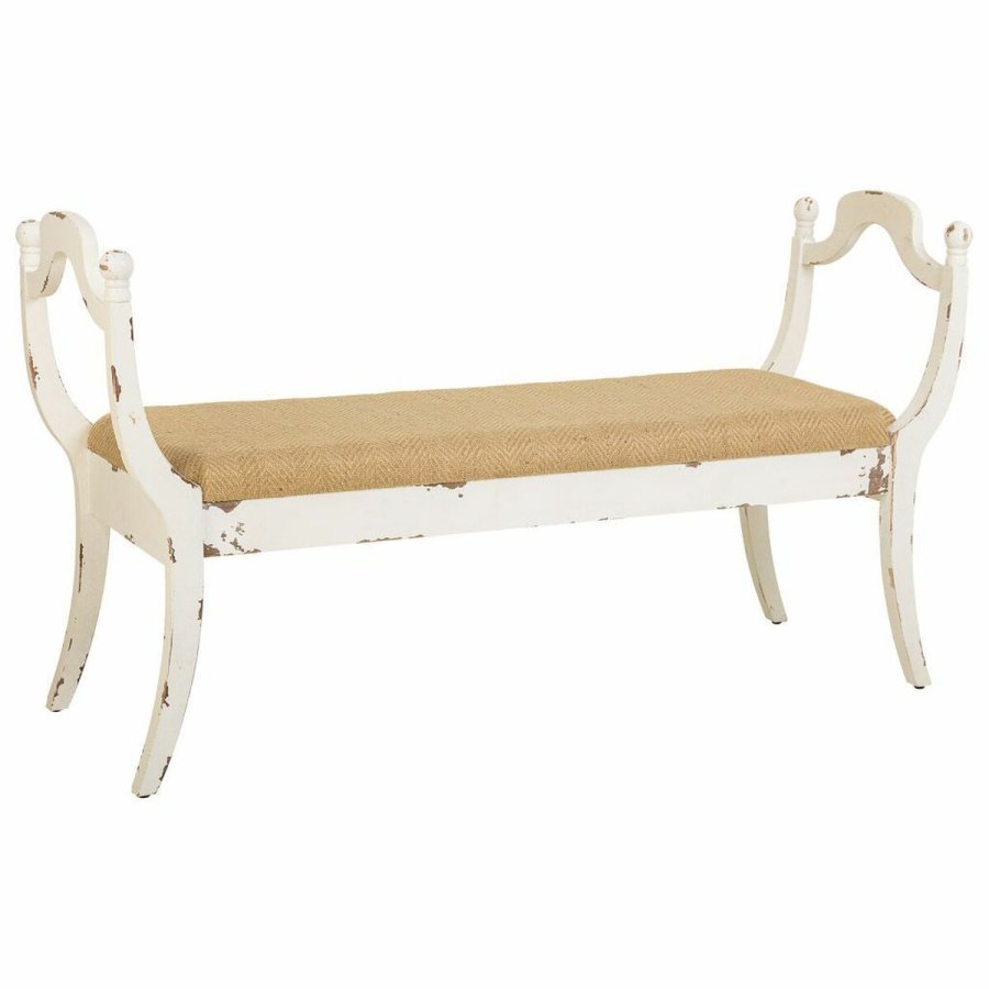 Stol Alexandra House Living Hvid Svamp Gran Tr MDF 45 x 78 x 139 cm #1
