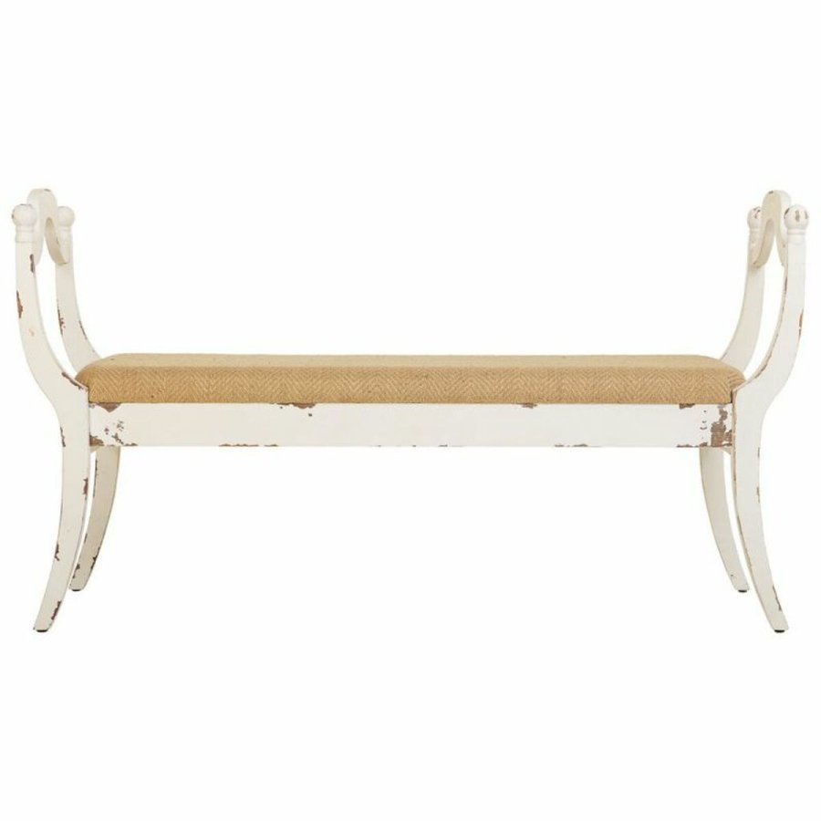 Stol Alexandra House Living Hvid Svamp Gran Tr MDF 45 x 78 x 139 cm #36
