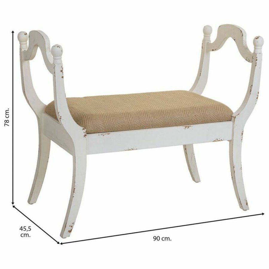 Stol Alexandra House Living Hvid Svamp Gran Tr MDF 45 x 78 x 90 cm #22