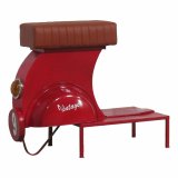 Taburet Alexandra House Living Rd PVC Lder Jern 50 x 75 x 95 cm Motorcykel #1