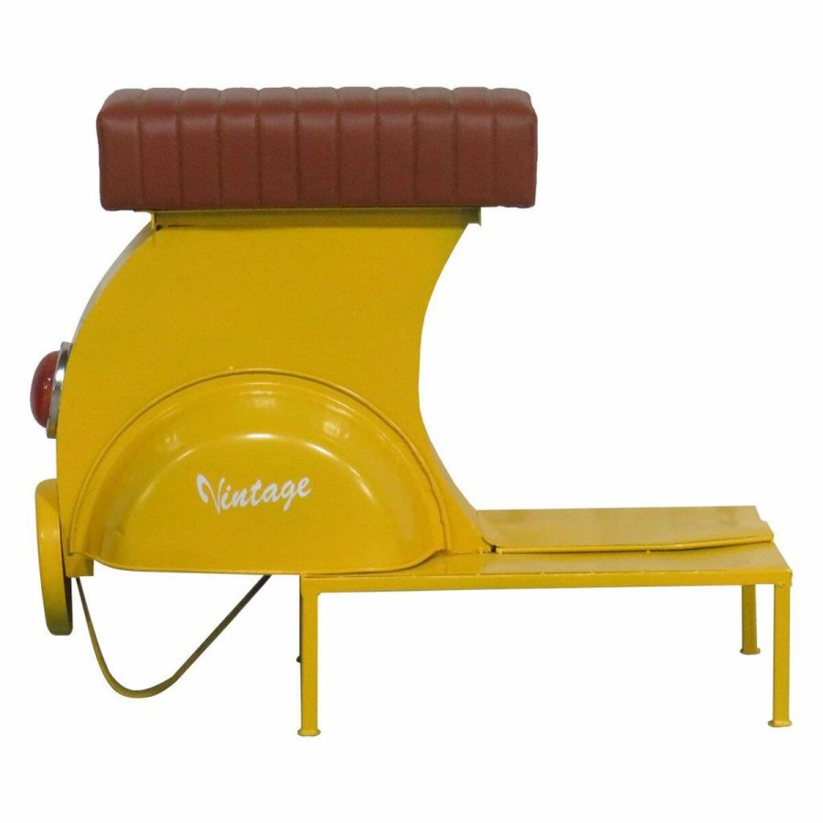 Taburet Alexandra House Living Gul PVC Lder Jern 50 x 75 x 95 cm Motorcykel #8