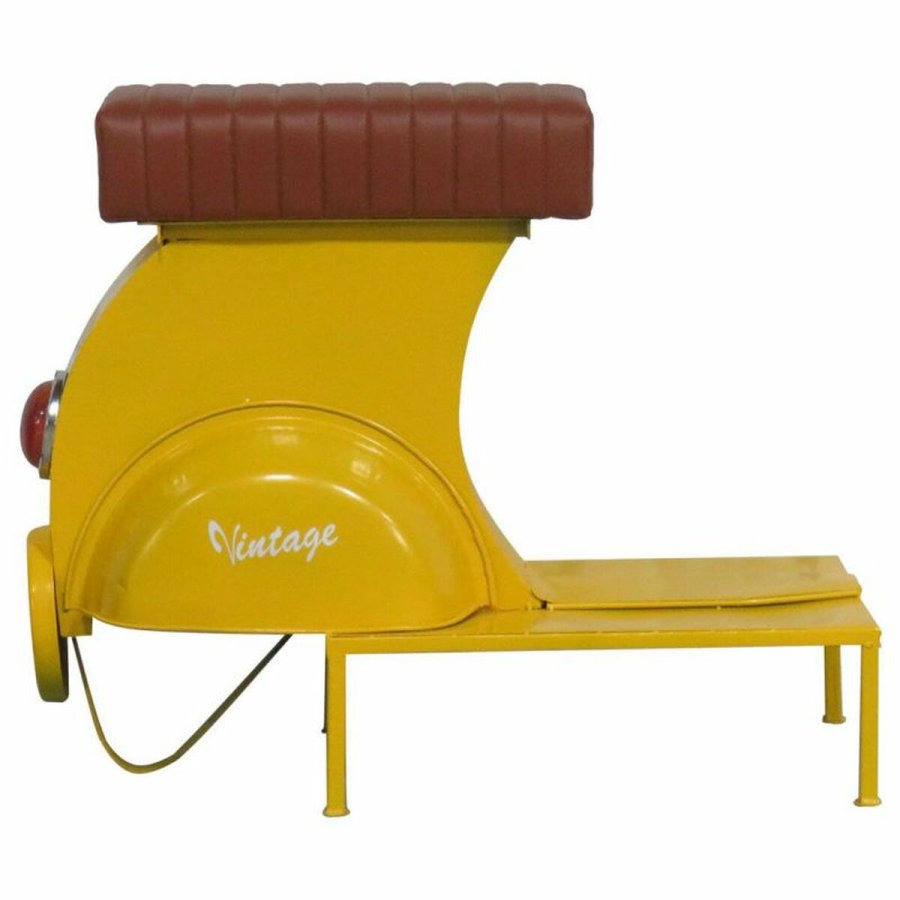 Taburet Alexandra House Living Gul PVC Lder Jern 50 x 75 x 95 cm Motorcykel #1