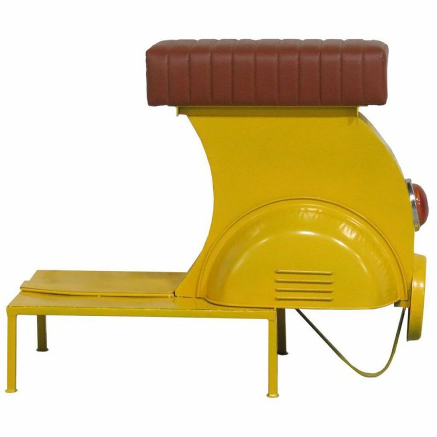 Taburet Alexandra House Living Gul PVC Lder Jern 50 x 75 x 95 cm Motorcykel #36