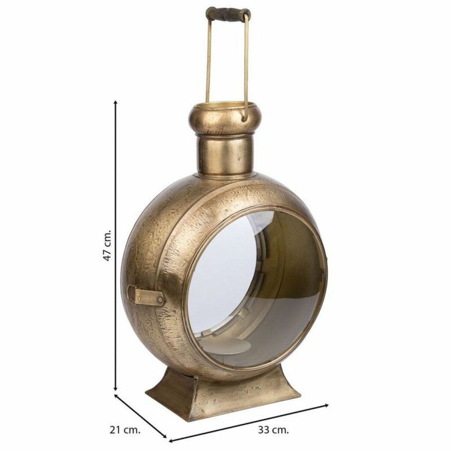 Lysestage Alexandra House Living Gylden Metal Glas Jern 21 x 47 x 33 cm #3
