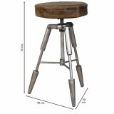 Taburet Alexandra House Living Brun Lder Metal Jern 39 x 55 x 39 cm #8