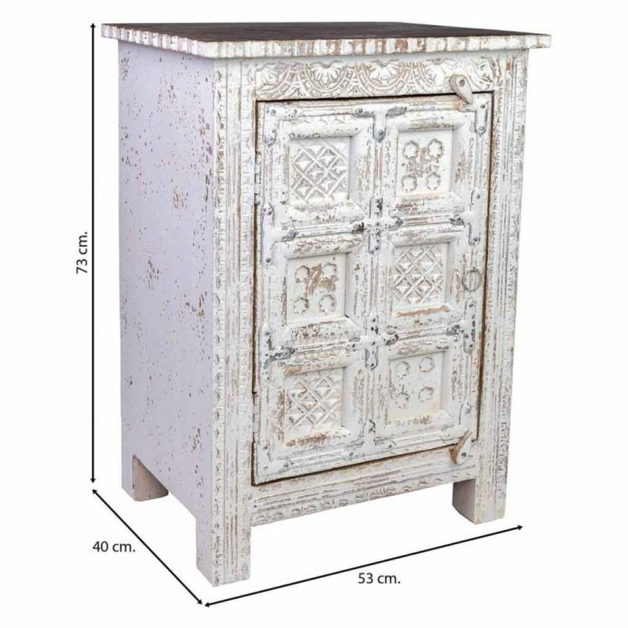 Natbord Alexandra House Living Hvid Brun 40 x 53 x 73 cm #15