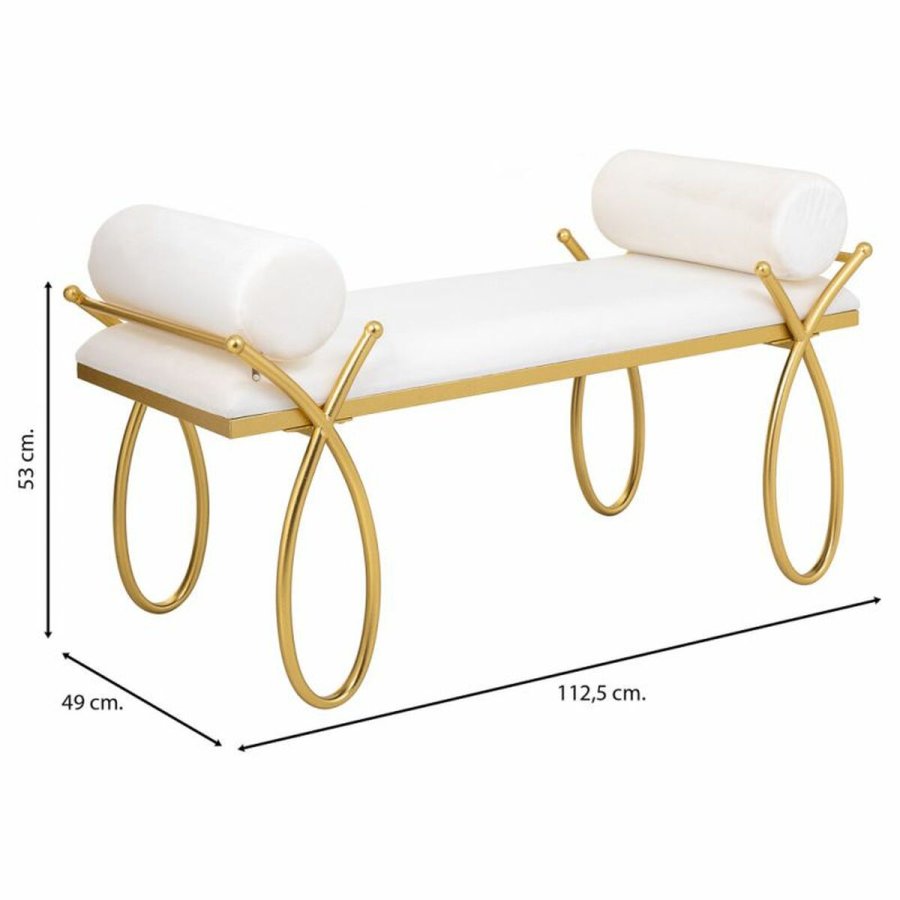 Stol Alexandra House Living Guld Skum Jern Tr MDF 49 x 53 x 112 cm #15